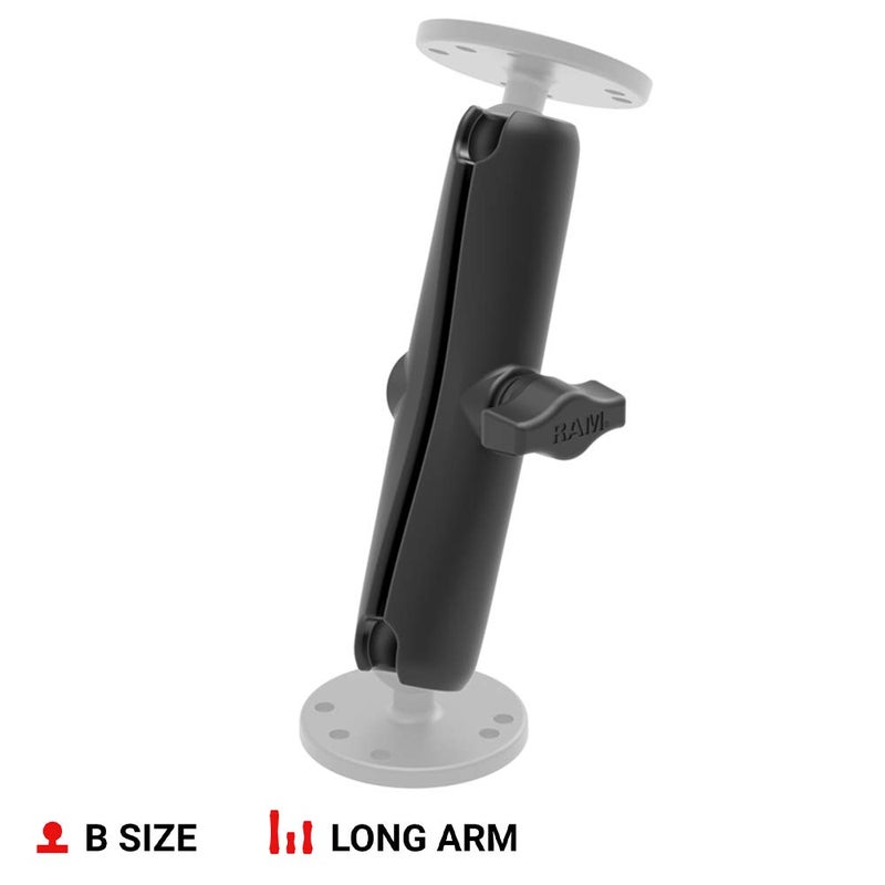 RAM Mounts RAM-B-201U-C Double Socket Arm (Long) Compatible with RAM B Size 1" Ball Components - Image 1
