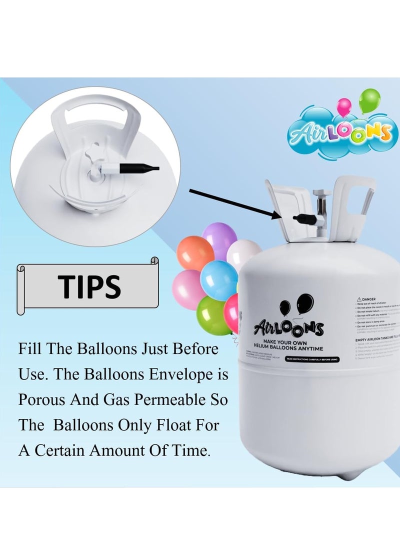 Airloons Airloons Helium Balloon Kit Helium Tank for Balloons also Includes one 12 Inch Helium Canister for Balloons, 50 Latex Balloons & Ribbon  - Image 2
