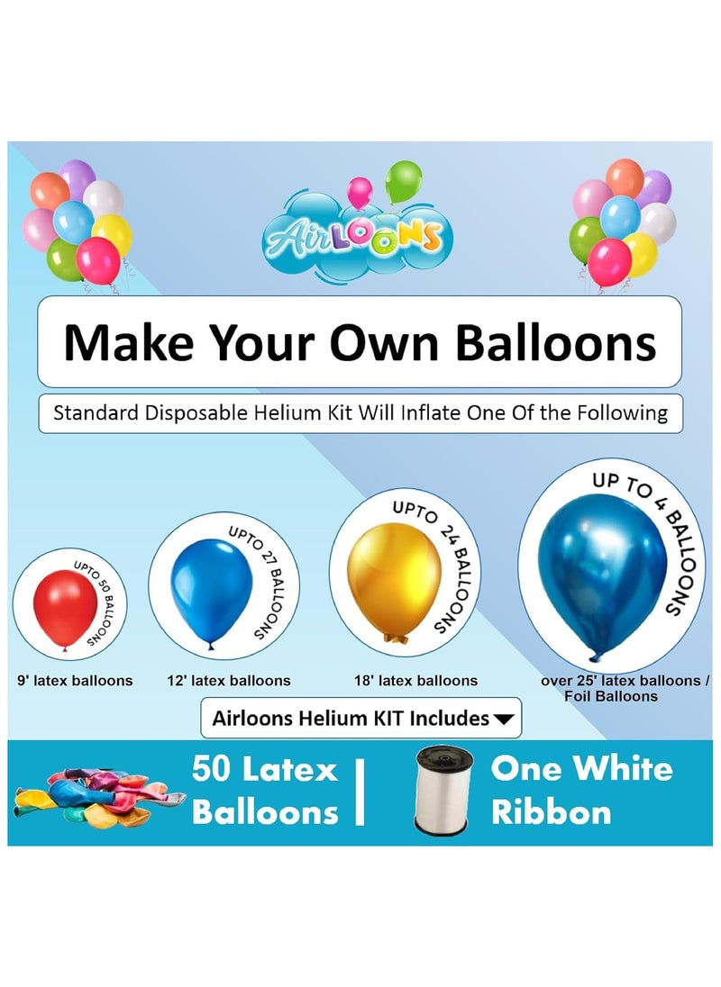 Airloons Helium Balloon Kit Helium Tank for Balloons also Includes one 12 Inch Helium Canister for Balloons, 50 Latex Balloons & Ribbon - pzsku/Z29CD90997320BA284259Z/45/_/1713937717/1a80aee3-23f4-43e0-8aba-e5bfb1359ac6