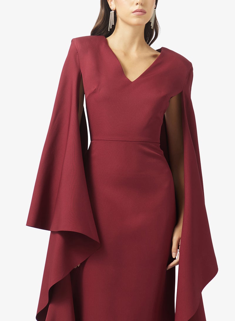Namshi x Cape Ruffle Sleeve Evening Gown - Image 3