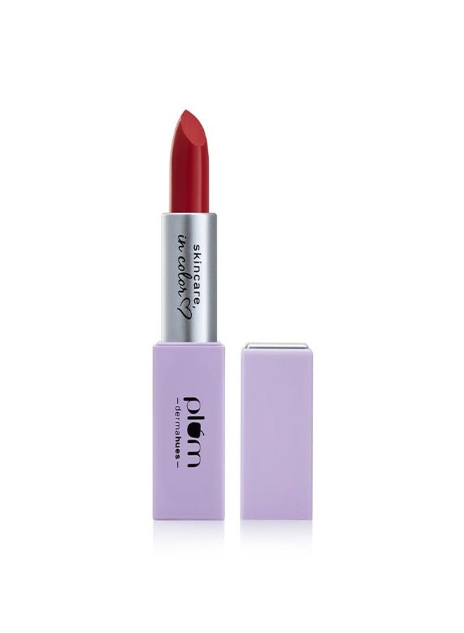 Plum Velvet Haze Matte Lipstick with SPF 30 | Powder Matte Finish | Highly Pigmented | With Ceramides | 08 Retro Ruby - Image 2