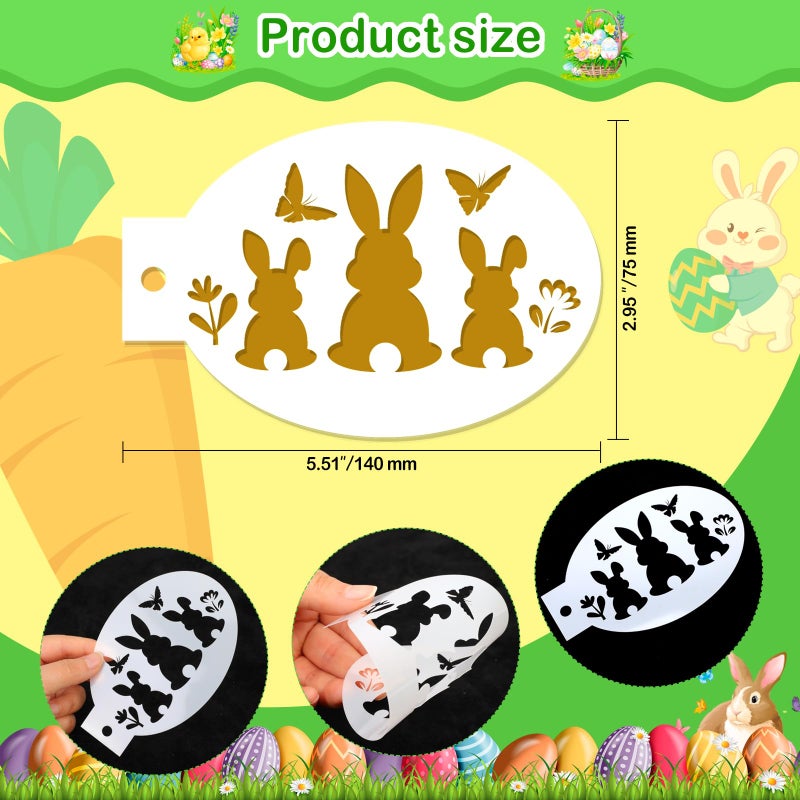 HOWAF 20pcs Easter Face Paint Stencils, Easter Bunny Face Painting Stencils Body Painting Stencils, Spring Flower Easter Egg Bunny Footprint Painting Templates for Easter Party Decor Makeup Supplies - Image 2