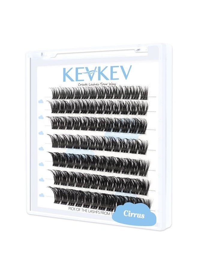KevKev Lash Clusters 84 Pcs Cluster Lashes Eyelash Clusters DIY Cluster Eyelash Extensions Individual Lashes that Look Like Eyelash Extensions Natural Look Thin Band & Soft (Cirrus,D-10)  - Image 1