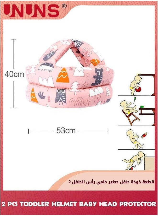 UNUNS Baby Head Protector,2 Pcs Infant Toddler Helmet Protector For Crawling Walking Running,No Bumps And Soft Cushion,Adjustable Protective Cap,Baby Safety Boy Girl  - Image 2