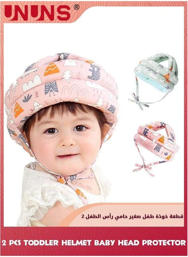 UNUNS Baby Head Protector,2 Pcs Infant Toddler Helmet Protector For Crawling Walking Running,No Bumps And Soft Cushion,Adjustable Protective Cap,Baby Safety Boy Girl  - Image 1