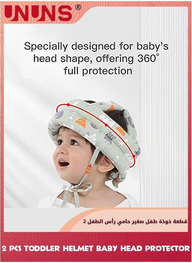 UNUNS Baby Head Protector,2 Pcs Infant Toddler Helmet Protector For Crawling Walking Running,No Bumps And Soft Cushion,Adjustable Protective Cap,Baby Safety Boy Girl  - Image 4
