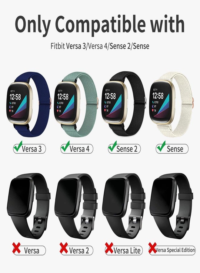 Zspoly Braided Band Compatible with Fitbit Versa 4 Bands for Women/Versa 3/Sense 2/Sense band, Magnetic Clasp Elastic Fabric Sport Nylon Smartwatch Band for Fitbit Versa4/3/Sense1/2 - Image 5