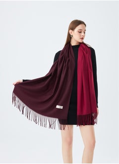 Sky cashmere Two-Tone Reversible Cashmere Shawl  - Image 3
