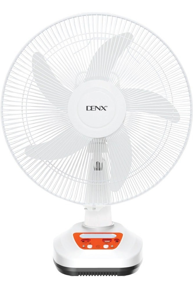 Denx 14 Inch High Speed Multifunctional Solar Powered Electric Table Fan with USB Port and LED Light - Image 5
