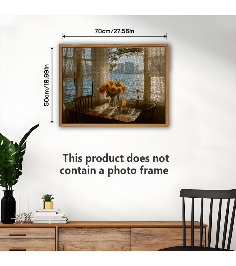 One Box Of 500 Piece Mini Jigsaw Puzzles 27.56 19.69 Inch Window Reflecting Light Scene Design Portable Birthday Valentine Gift - Image 5