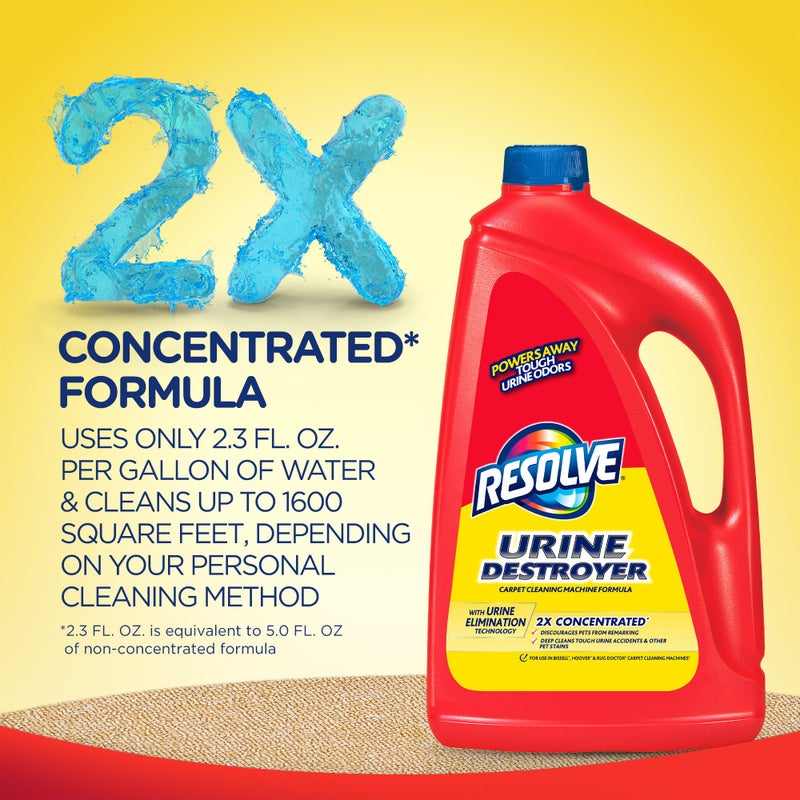 Resolve Urine Destroyer Carpet Cleaning Machine Formula, Safe for Bissell, Hoover & Rug Doctor, Carpet Cleaner, Carpet Cleaner Solution, 96 OZ - Image 4