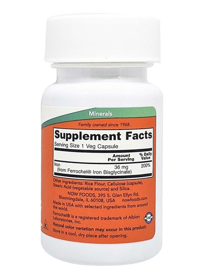 Now Foods - Iron Double Strength Essential Mineral 36 Mg 30 Veg Capsules - Image 2