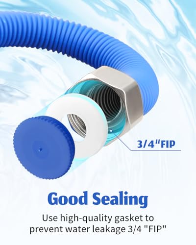 Nahntaipy 36" Length Flexible Stainless Steel Corrugated Water Heater Connector, Hot and Cold Color Water Heater Hose, 3/4" FIP x 3/4" FIP - Image 3