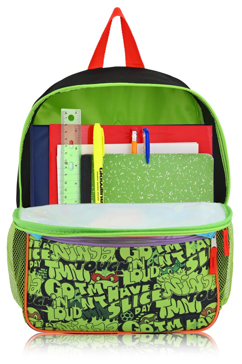 Fast Forward Teenage Mutant Ninja Turtles Backpack With Lunch Box for Boys | Insulated Lunch Bag Lunch Box for Boys, Girls, Toddlers | Teenage Mutant Ninja Turtles Green Backpack for School and Reusable Lunchbox - Image 5