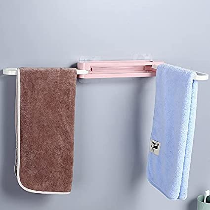 PERLMAN PERLMAN Plastic Slippers Rack Hanging Shoe Organizers For Home 3 In 1 Folding Holder Shoes Hanger Wall Mounted Shoe And Bathroom Towel Organizer RackBlue  - Image 3