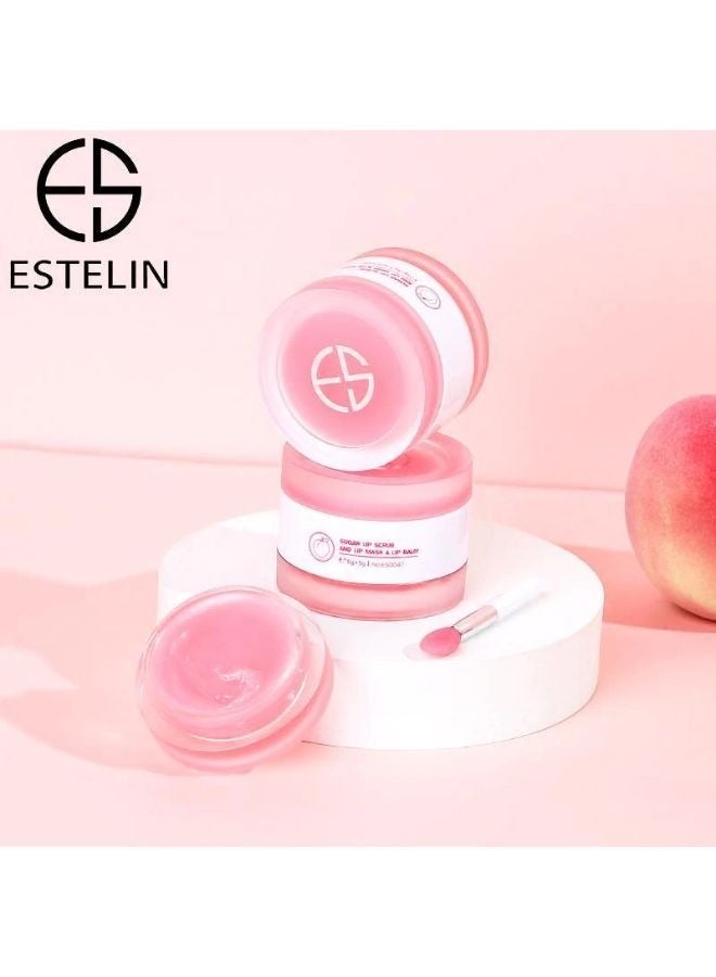 ESTELIN Sugar Lip Scrub and Lip mask & Lip Balm Peach 3 in 1 Lip Care Set - Image 1