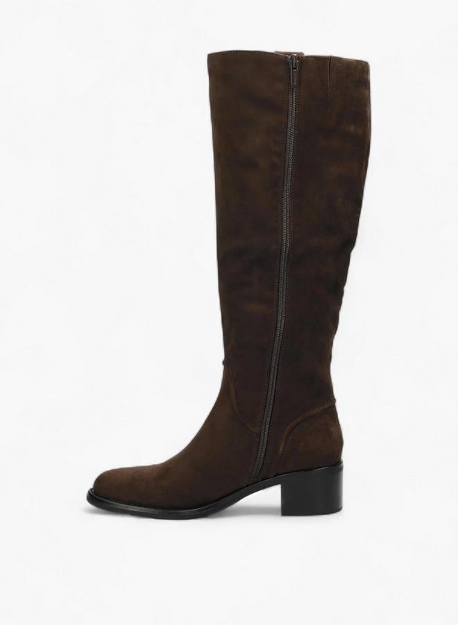 MEXX Solid High Shaft Boots with Block Heel - Image 4
