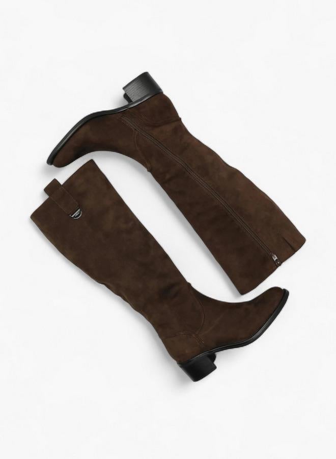 MEXX Solid High Shaft Boots with Block Heel - Image 5