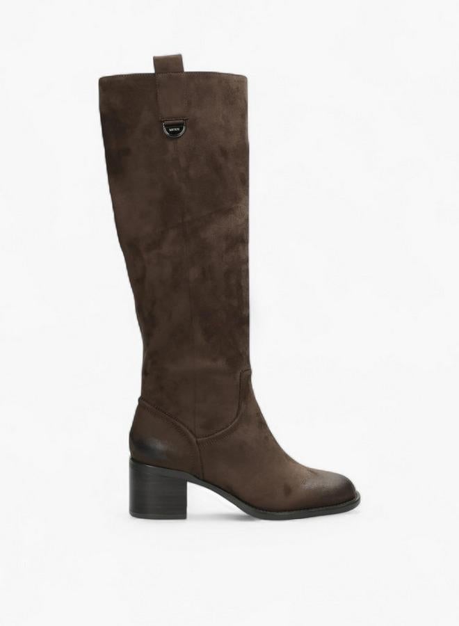 MEXX Solid High Shaft Boots with Block Heel - Image 1