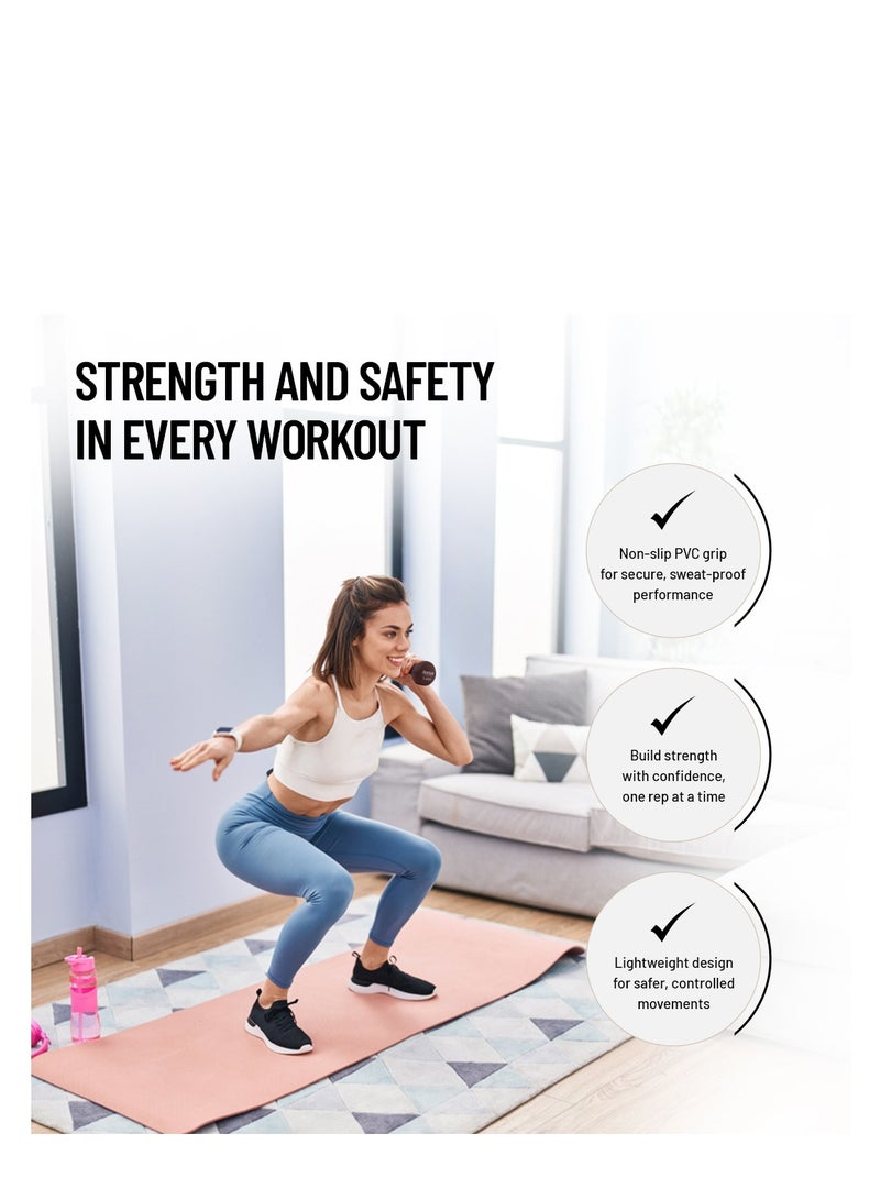 Axox Neoprene Dumbbell Pair 1.5 Kg For Home Workout & Strength Training Anti Slip PVC Grip For Men & Women - Image 4