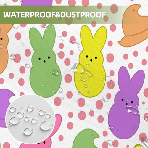 Kuyuayee Spring Easter Peeps Shower Curtain 72x72 Inch Bunny Shower Curtains for Bathroom with Hooks Spring Easter Bathroom Home Bath Decor Waterproof Fabric - Image 3