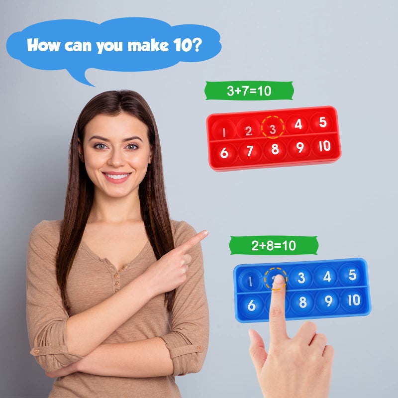 Aizweb Ten-Frame Counting Toys,Math Manipulative for Elementary,Number Math Games, Montessori Educational Toy for Preschool Kindergarten Classroom Learning Activities Kids 3 4 5 Year Old - Image 3