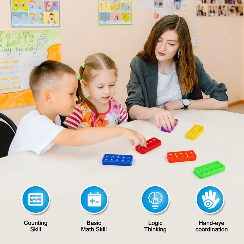 Aizweb Ten-Frame Counting Toys,Math Manipulative for Elementary,Number Math Games, Montessori Educational Toy for Preschool Kindergarten Classroom Learning Activities Kids 3 4 5 Year Old - Image 2