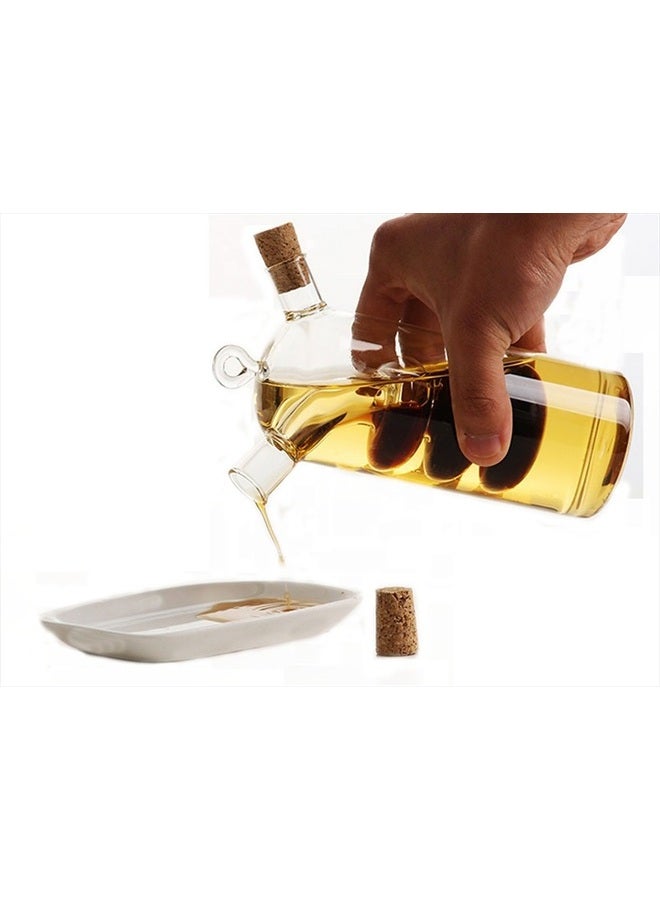 ELETON Olive Oil and Vinegar Dispenser Cruet Bottles, 2 in 1 Oil and Vinegar Holder,Triple Ball - Image 3
