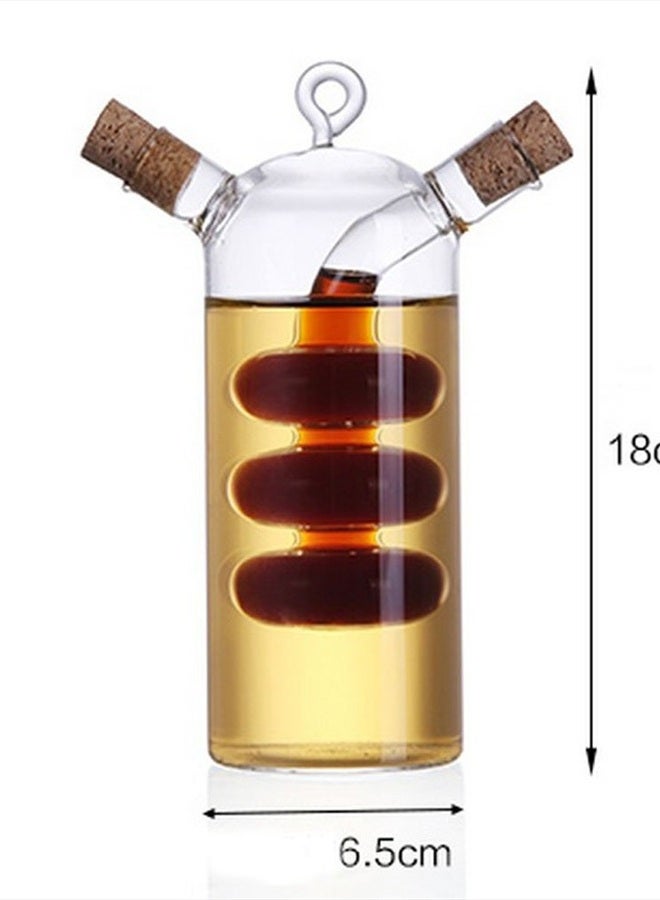 ELETON Olive Oil and Vinegar Dispenser Cruet Bottles, 2 in 1 Oil and Vinegar Holder,Triple Ball - Image 2