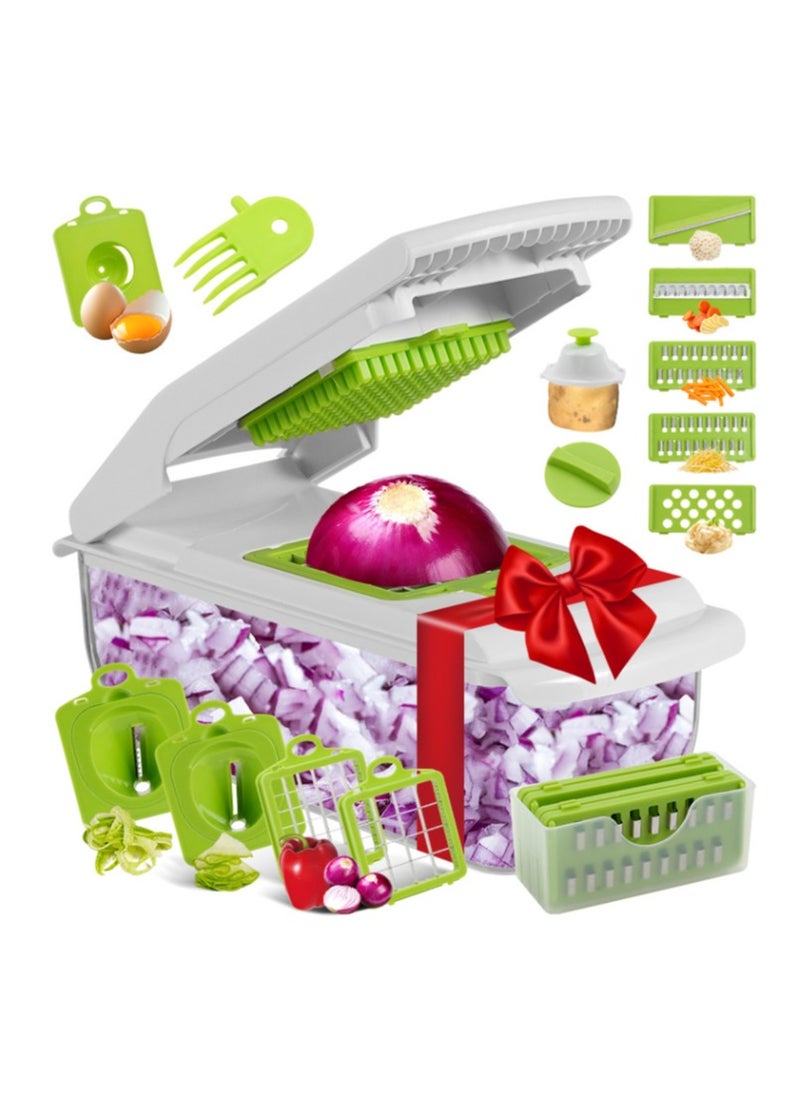 Generic All-in-1 Vegetable Chopper Mandoline Slicer  Cheese Grater - French Fry Cutter  Veggie Dicer - Cheese Slicer - Includes Bonus Handheld Spiralizer 