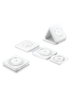 Charging Station for Apple Multiple Devices - 3 in 1 Magnetic Foldable Wireless Charger Dock - Travel Charging Pad for iPhone 14 13 12 Pro Max Plus Watch & Airpods(White)
