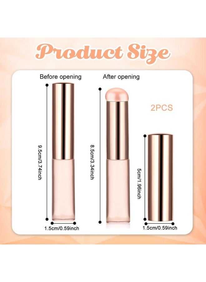 maycreate ® 2Pcs Silicone Lip Applicator, Silicone Lip Brush, Silicone Brush For Lipstick Lip Balm, Concealer Applicator With Dustproof Cap For Lip Gloss, Lip Tint, Lip Mask - Pink - Image 2