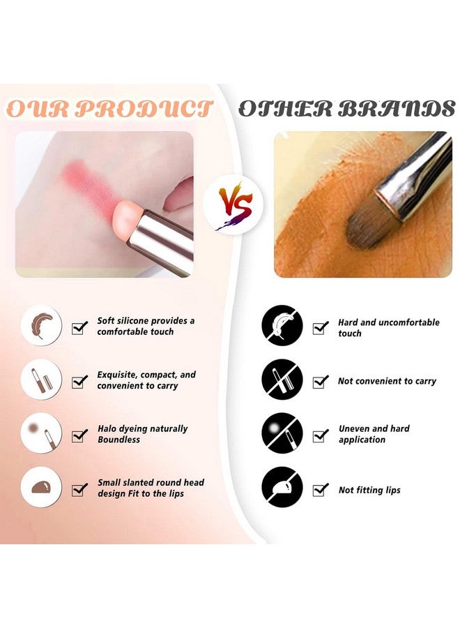 maycreate ® 2Pcs Silicone Lip Applicator, Silicone Lip Brush, Silicone Brush For Lipstick Lip Balm, Concealer Applicator With Dustproof Cap For Lip Gloss, Lip Tint, Lip Mask - Pink - Image 5
