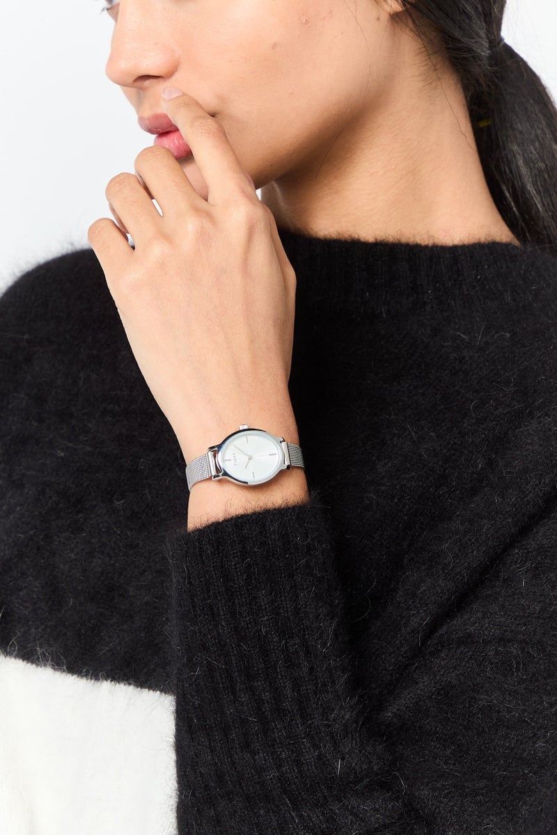 TIMEX Women  TW2R94200 Stainless Steel Analog Watch 24mm, Silver - Image 2