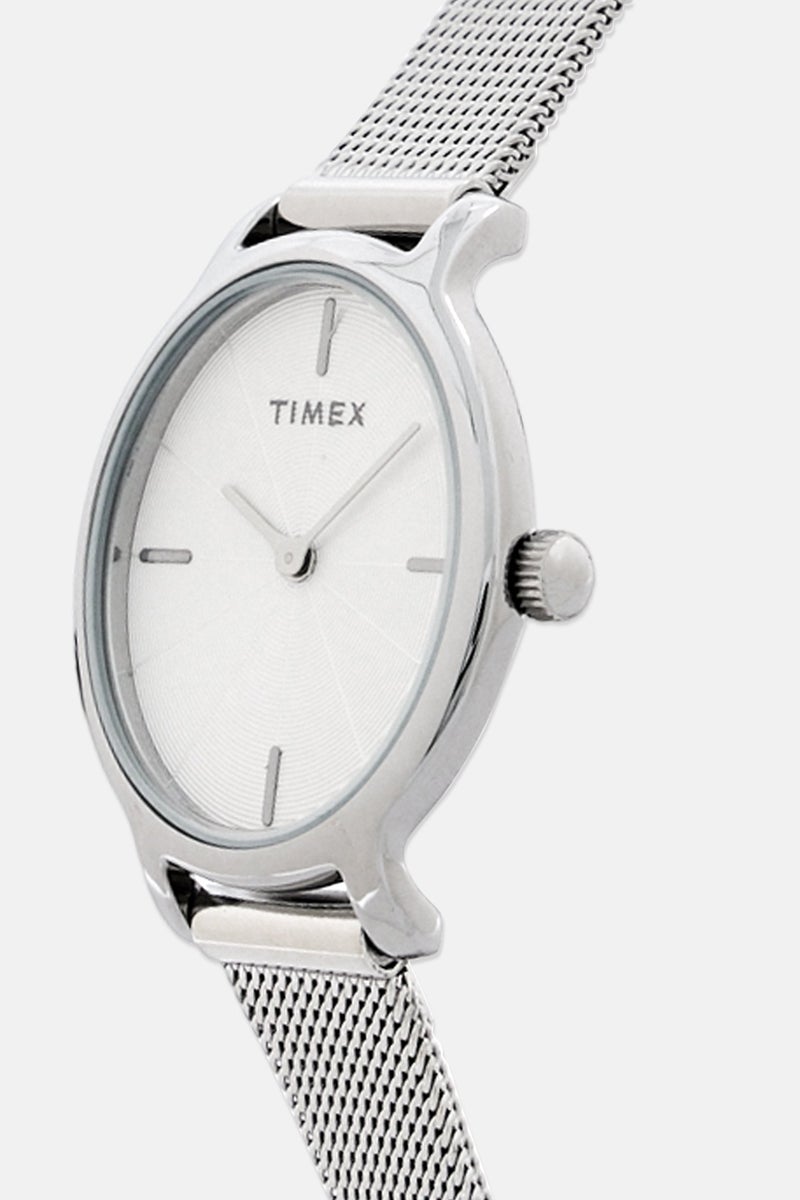 TIMEX Women  TW2R94200 Stainless Steel Analog Watch 24mm, Silver - Image 3
