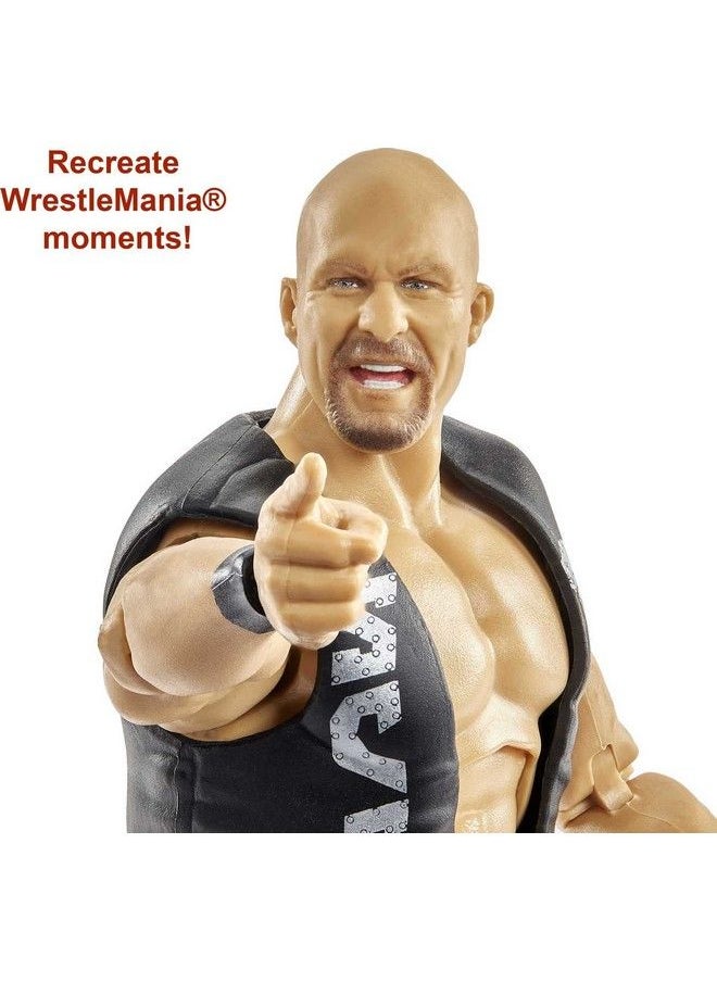 WWE MATTEL - Wwe “Stone Cold” Steve Austin Wrestlemania Action Figure With Entrance Gear & Vince Mcmahon Buildafigure Pieces, 6In Posable Collectible Gift For Wwe Fans Ages 8 Years Old & Up - Image 1