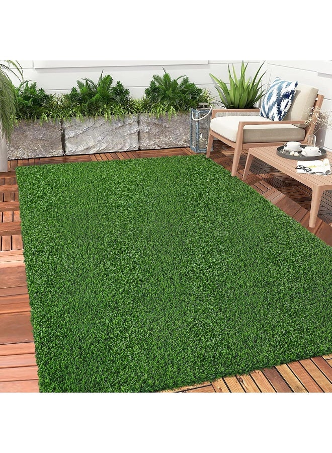 MOMENT 30Mm Realistic Artificial Grass Rug Indoor Outdoor, Dog Grass Mat With Drainage Holes And Replacement Artificial Grass Turf, Fake Grass For Garden Lawn Landscape Balcony Decoration[100*100CM]  - Image 3