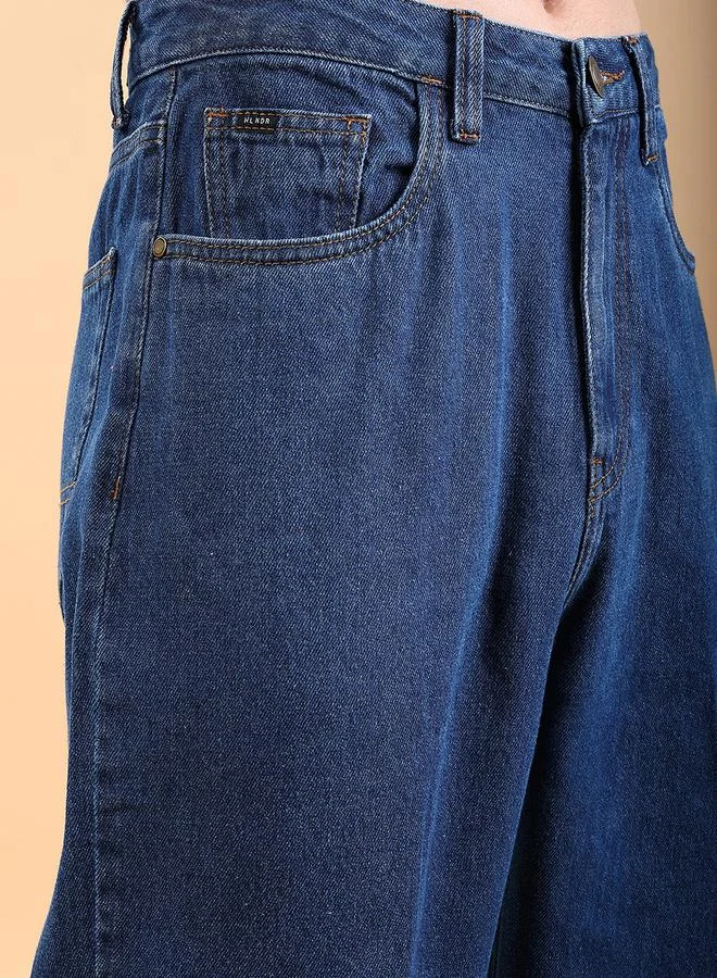HIGHLANDER Mid-Rise Loose Fit Faded Baggy Jeans by Styli