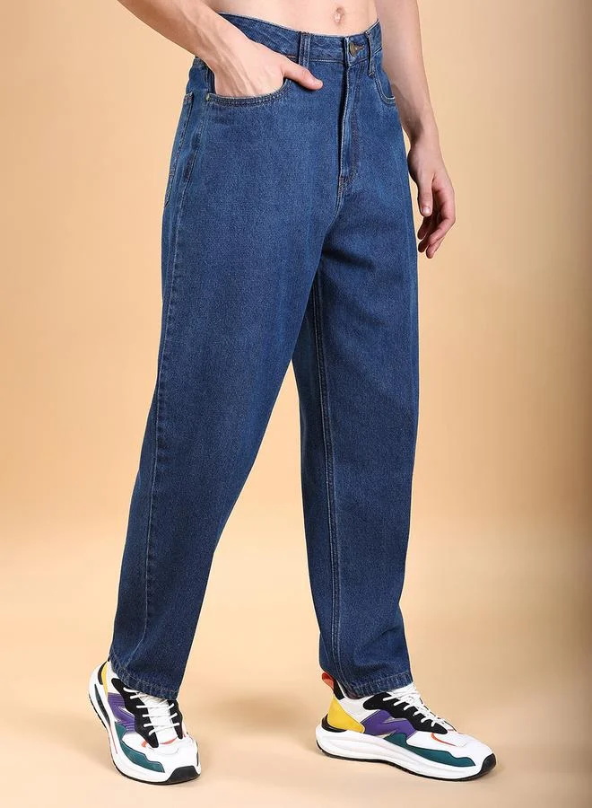 HIGHLANDER Mid-Rise Loose Fit Faded Baggy Jeans by Styli