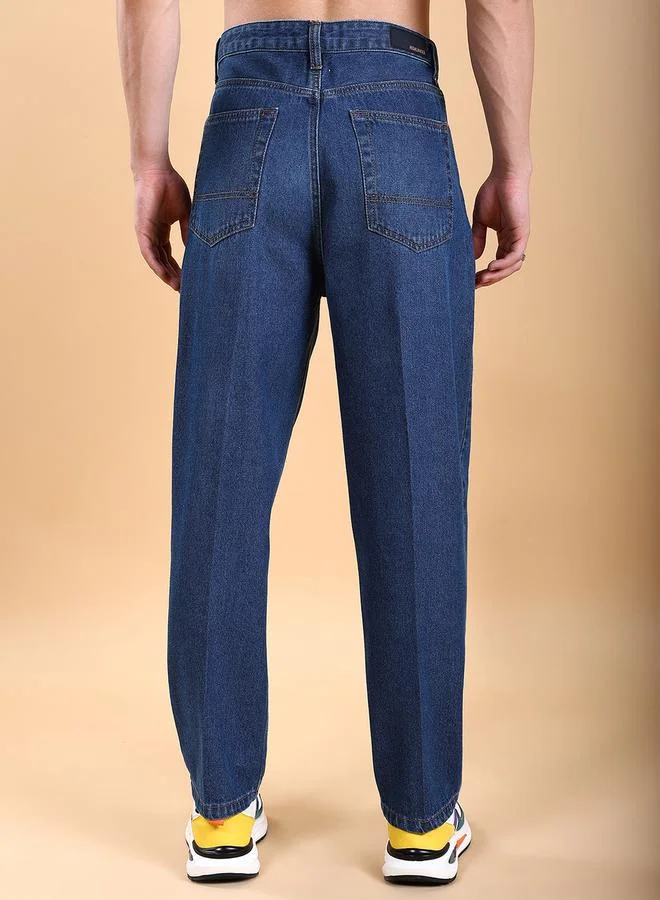 HIGHLANDER Mid-Rise Loose Fit Faded Baggy Jeans by Styli