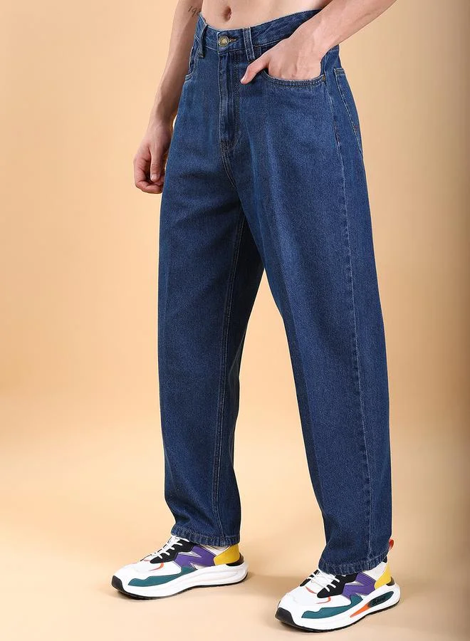 HIGHLANDER Mid-Rise Loose Fit Faded Baggy Jeans by Styli