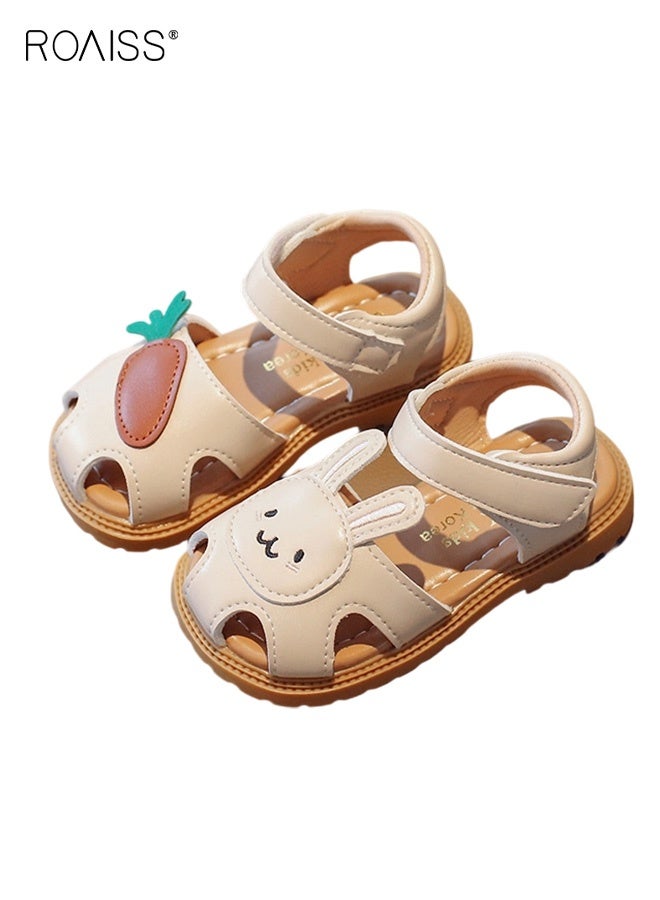 roaiss Baby Girls Sandals with Hollow-carved Design, Comfort Premium Walking Shoes for Toddlers, Summer Casual Beach Shoes with Anti Slip Rubber Sole, Breathable Outdoor Shoes for Little Kids - Image 1