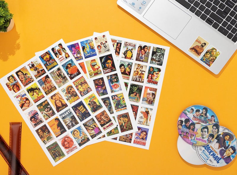 JUNKYARD Vintage Hindi Movie Laptop Stickers for Laptop journals Guitar waterbottles Mobile Phones (Pack of 75 Vinyl Stickers) - Image 2