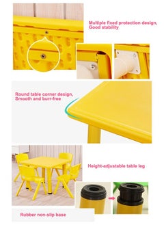 XIANGYU Daycare Center Yellow Square Kids Plastic Study Table  - Image 4