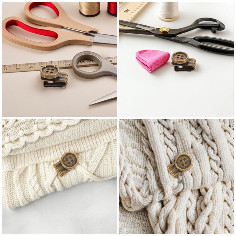 6pcs Metal Suspenders Buttons Movable No Sew Button End Brace Clips for Jeans Pants Suspenders Hats Replacement Accessories - Image 2
