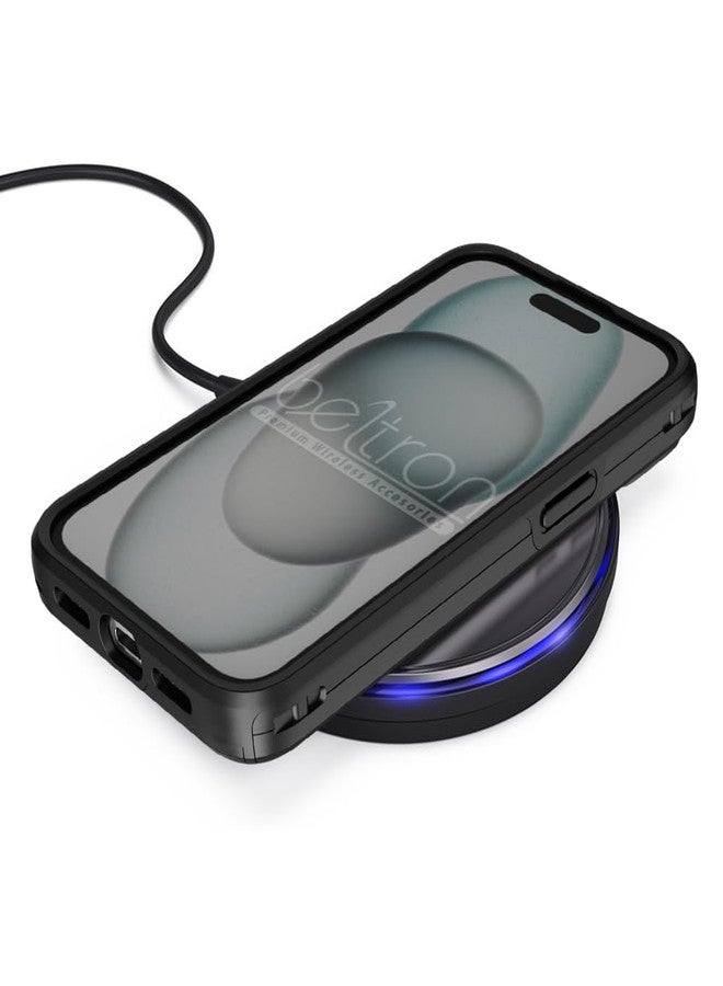 BELTRON Case with Belt Clip for iPhone 15, Slim Full-Body Protective Grip Cover with Swivel Holster, Compatible with MagSafe, Horizontal Kickstand & Built-in Card Holder - Image 5
