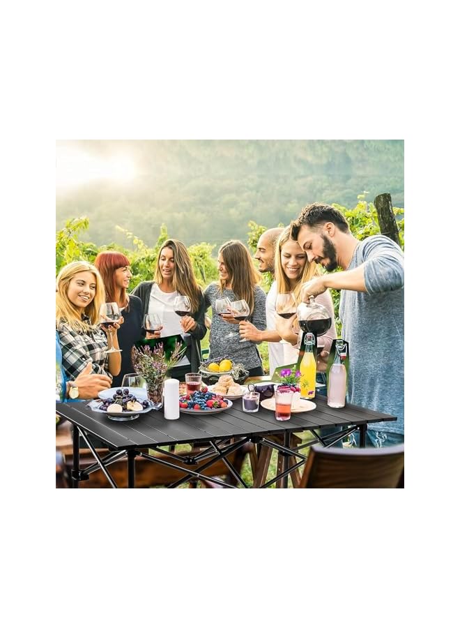 PROMASS Foldable Table, Folding Camping Table, Roll-Top Table W/Mesh Bag, Roll-Up Table With Mesh Storage Organizer And Carry Bag, Folding Beach Table For Camping, Beach, Picnic, Bbq (95 * 55 * 50Cm) - Image 5