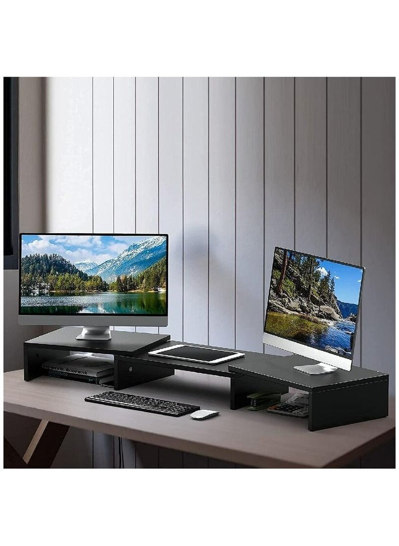 MODERN HOME - Dual Monitor Stand with 3 Shelf and Length And Angle Adjustable - Image 1