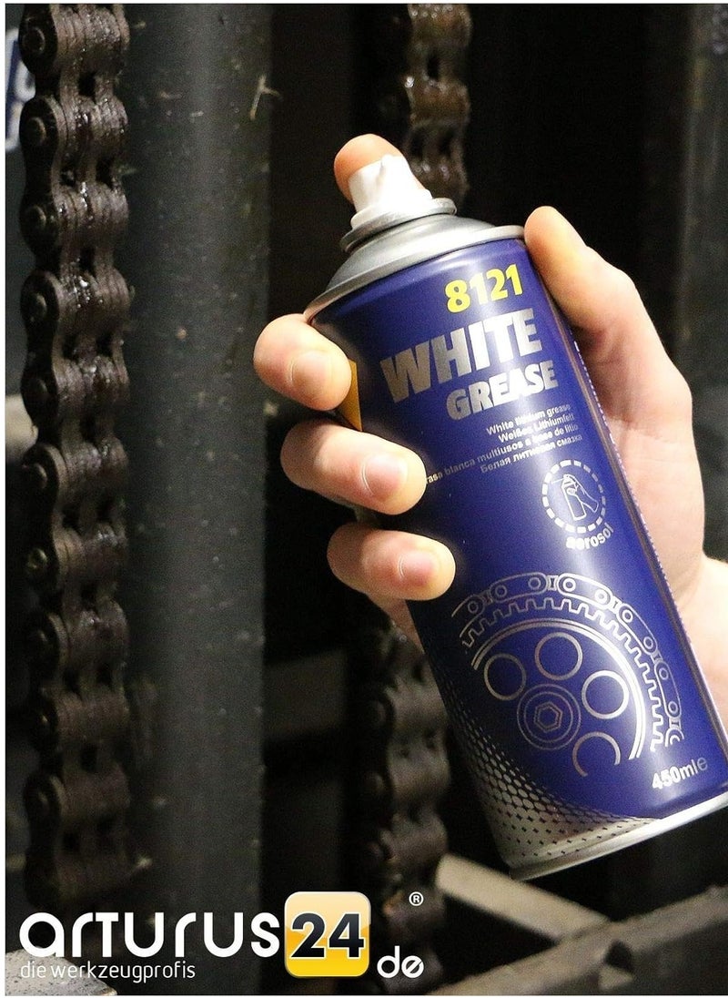 MANNOL SCT MANNOL 8121 Lubrication White lithium Grease Spray - German Brand Quality - 450 ml  - Image 2
