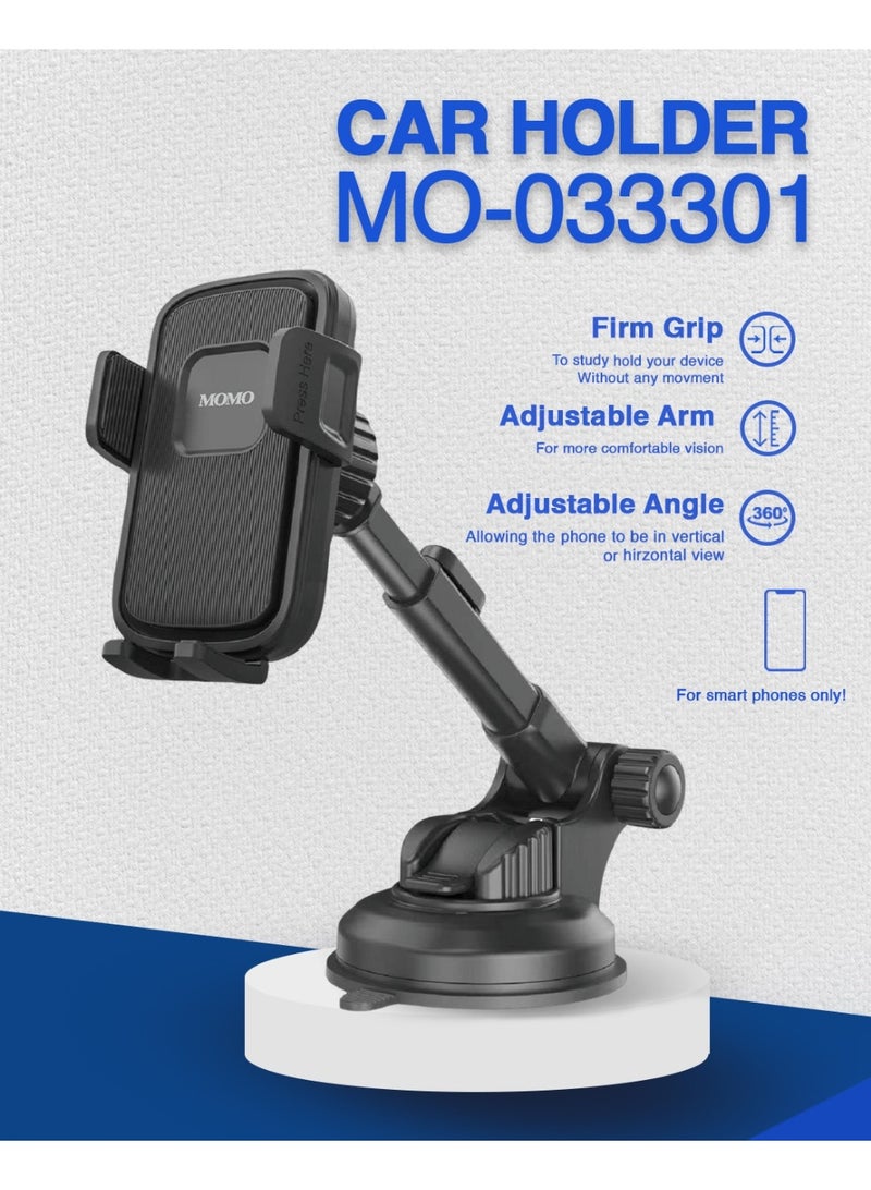 مومو حامل موبايل سيارات مومو أسود – تثبيت قوي وتصميم مريح - Image 2